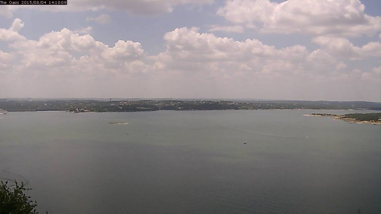 Lake Travis webcam, August 4, 2015 1:15 PM CT