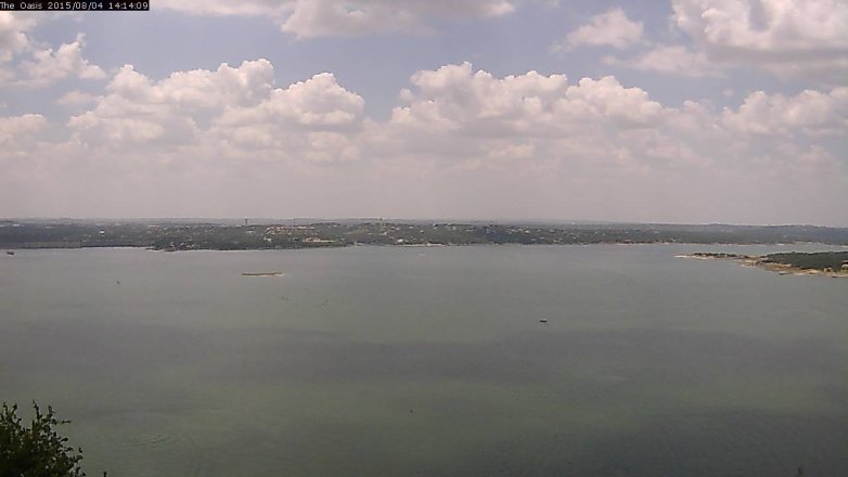 Lake Travis webcam, August 4, 2015 1:20 PM CT