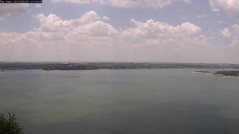 Lake Travis webcam, August 4, 2015 1:25 PM CT