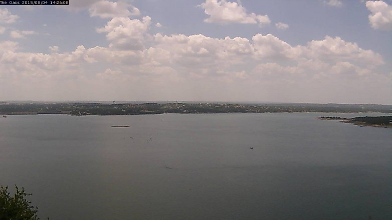 Lake Travis webcam, August 4, 2015 1:35 PM CT
