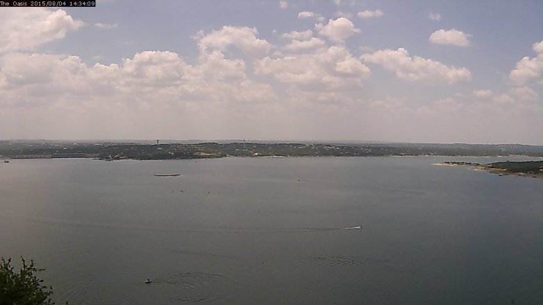 Lake Travis webcam, August 4, 2015 1:40 PM CT