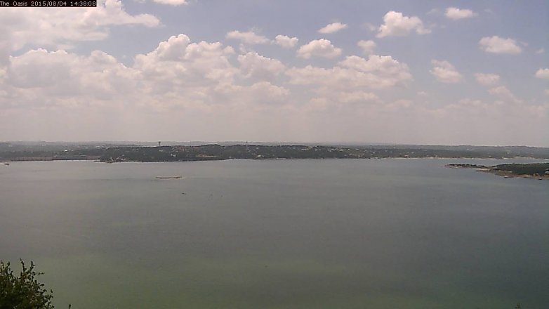 Lake Travis webcam, August 4, 2015 1:45 PM CT