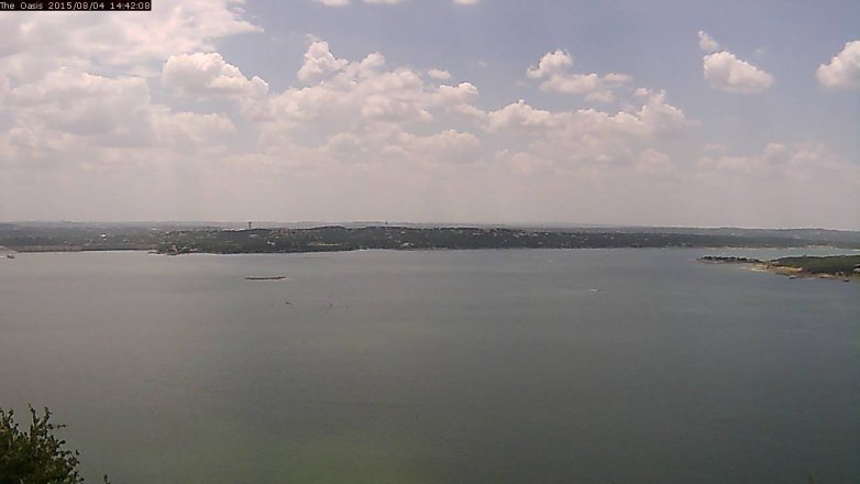 Lake Travis webcam, August 4, 2015 1:50 PM CT