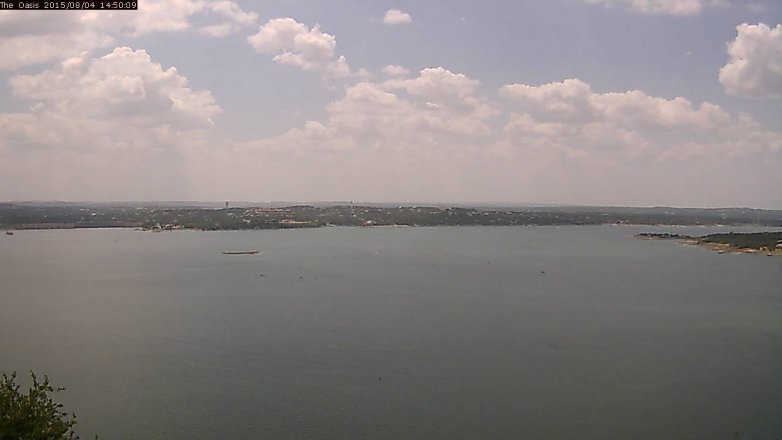 Lake Travis webcam, August 4, 2015 1:55 PM CT
