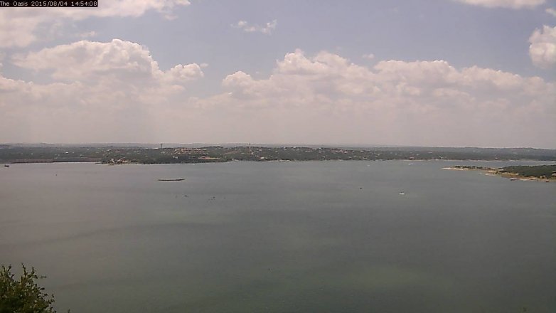 Lake Travis webcam, August 4, 2015 2:00 PM CT
