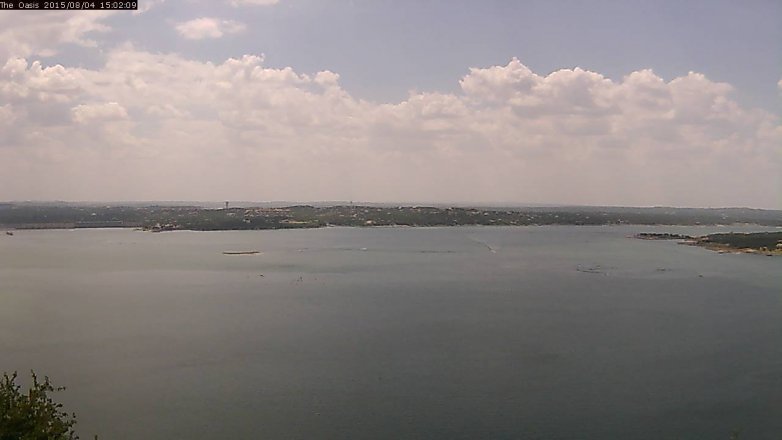 Lake Travis webcam, August 4, 2015 2:10 PM CT