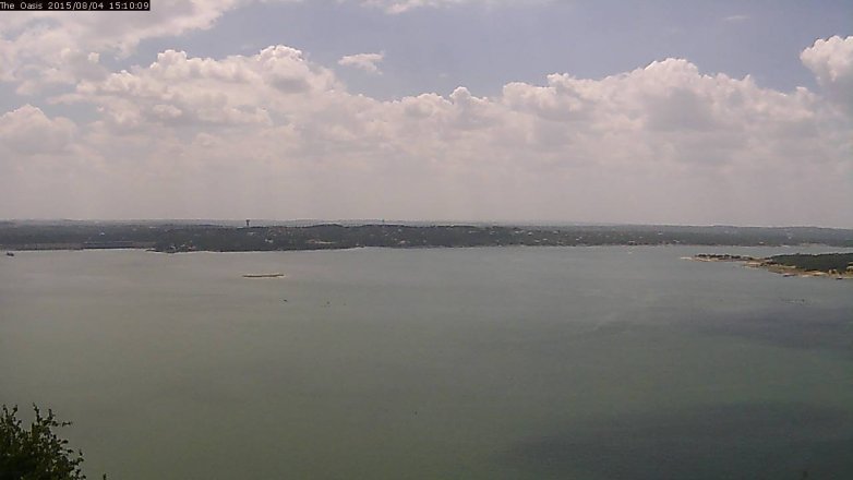 Lake Travis webcam, August 4, 2015 2:15 PM CT