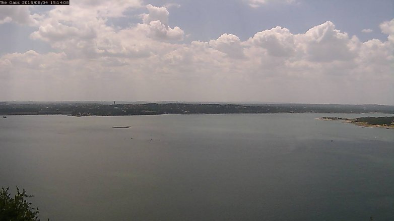 Lake Travis webcam, August 4, 2015 2:20 PM CT