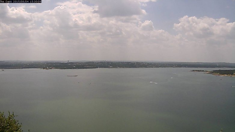 Lake Travis webcam, August 4, 2015 2:35 PM CT
