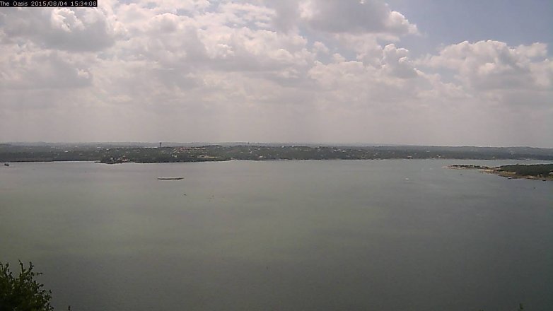 Lake Travis webcam, August 4, 2015 2:40 PM CT