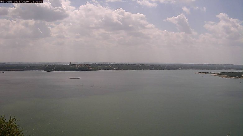 Lake Travis webcam, August 4, 2015 2:45 PM CT