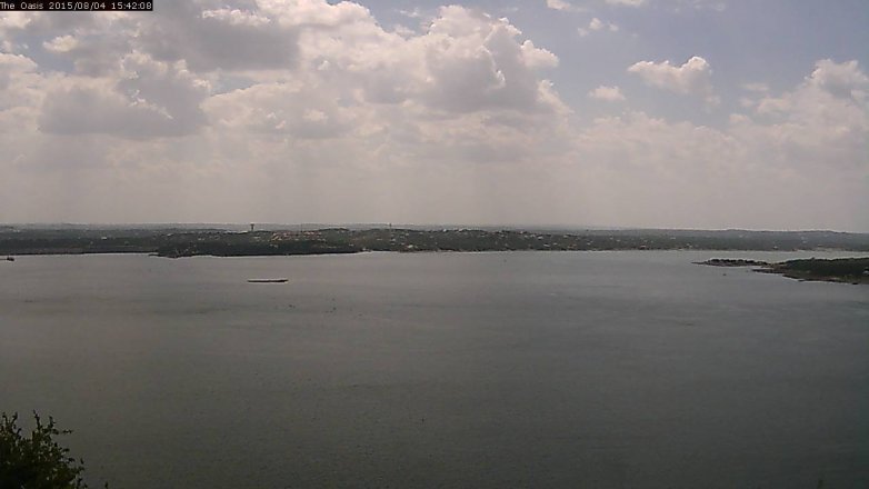 Lake Travis webcam, August 4, 2015 2:50 PM CT