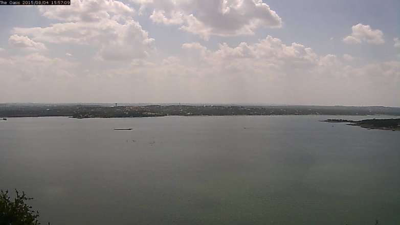 Lake Travis webcam, August 4, 2015 3:05 PM CT