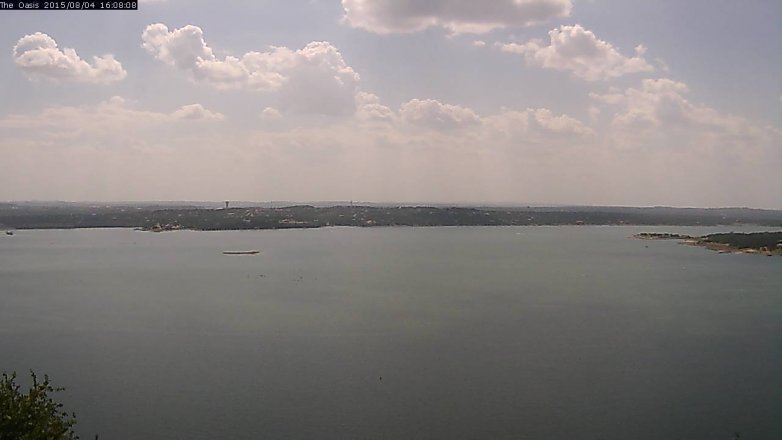 Lake Travis webcam, August 4, 2015 3:15 PM CT