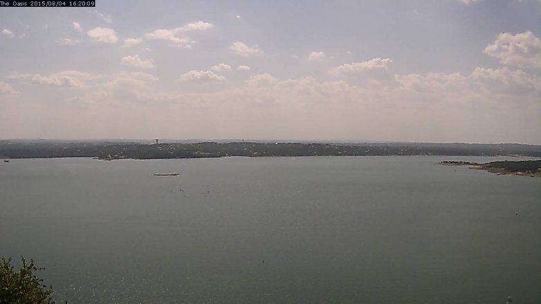 Lake Travis webcam, August 4, 2015 3:25 PM CT