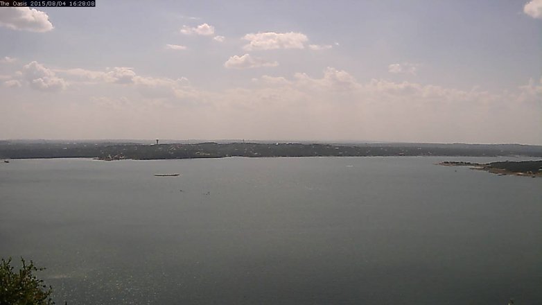 Lake Travis webcam, August 4, 2015 3:35 PM CT