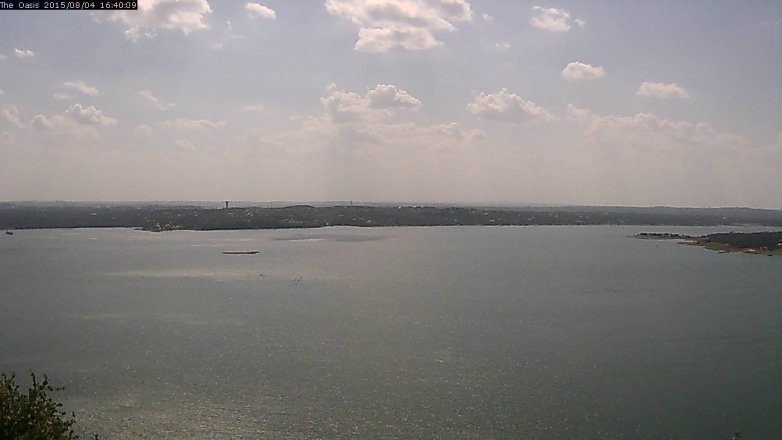 Lake Travis webcam, August 4, 2015 3:45 PM CT