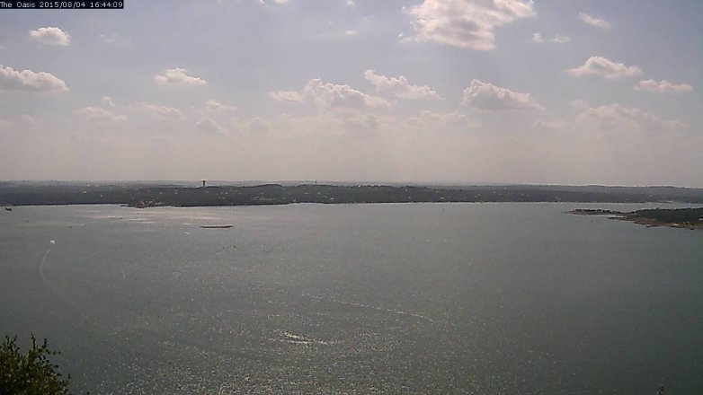 Lake Travis webcam, August 4, 2015 3:50 PM CT