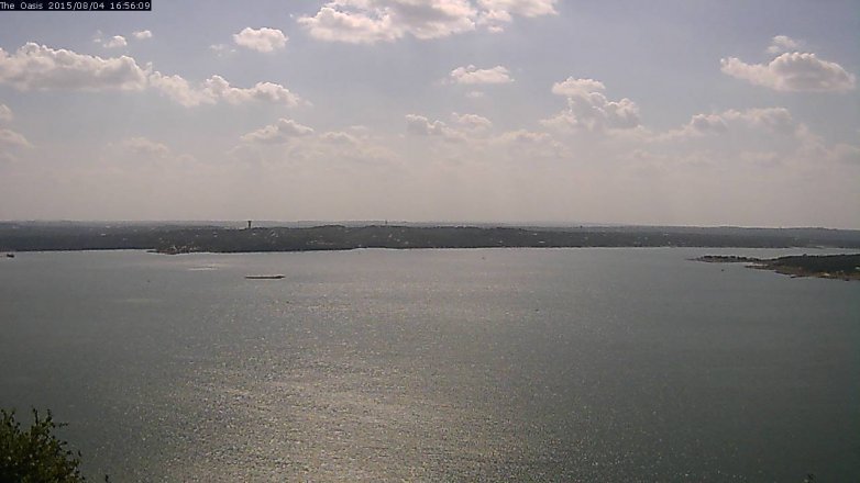 Lake Travis webcam, August 4, 2015 4:05 PM CT