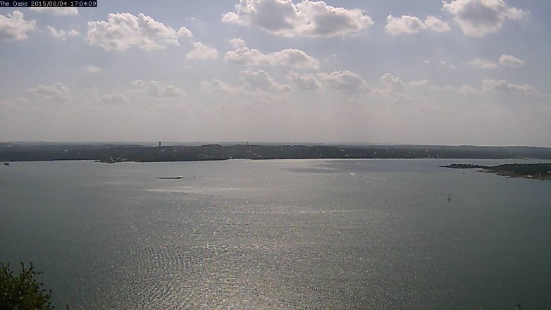 Lake Travis webcam, August 4, 2015 4:10 PM CT