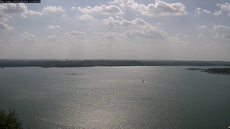 Lake Travis webcam, August 4, 2015 4:15 PM CT