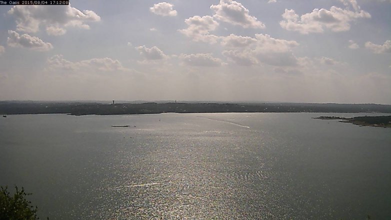 Lake Travis webcam, August 4, 2015 4:20 PM CT
