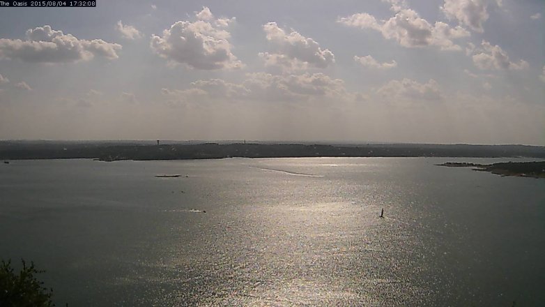 Lake Travis webcam, August 4, 2015 4:40 PM CT