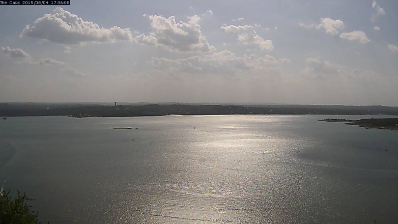 Lake Travis webcam, August 4, 2015 4:45 PM CT