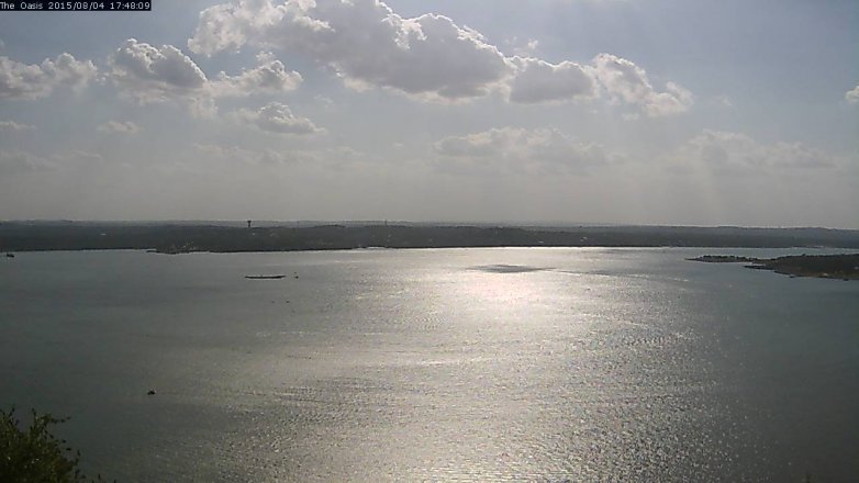 Lake Travis webcam, August 4, 2015 4:55 PM CT