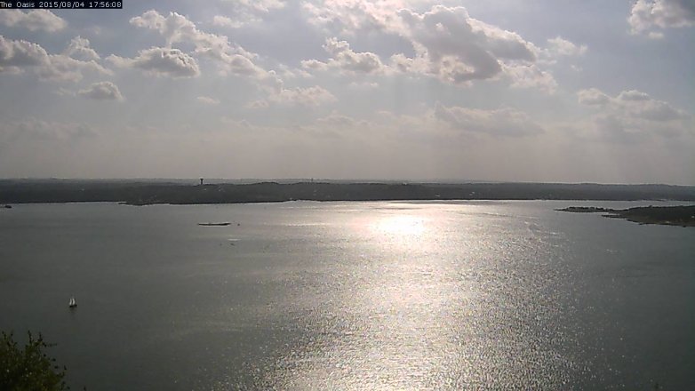 Lake Travis webcam, August 4, 2015 5:05 PM CT