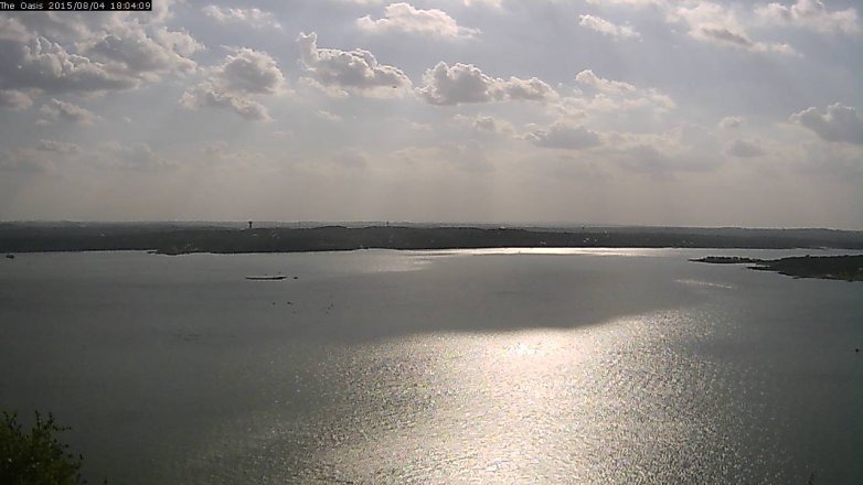 Lake Travis webcam, August 4, 2015 5:10 PM CT