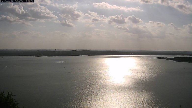 Lake Travis webcam, August 4, 2015 5:15 PM CT