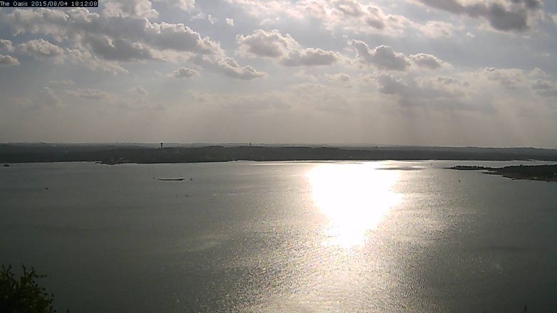 Lake Travis webcam, August 4, 2015 5:20 PM CT