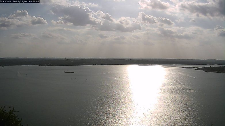 Lake Travis webcam, August 4, 2015 5:25 PM CT