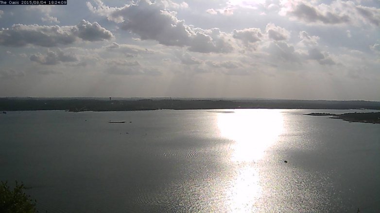 Lake Travis webcam, August 4, 2015 5:30 PM CT