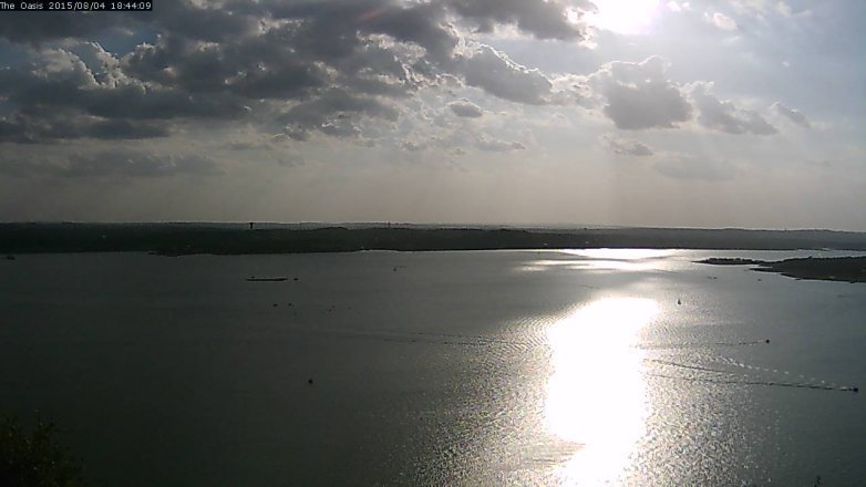 Lake Travis webcam, August 4, 2015 5:50 PM CT