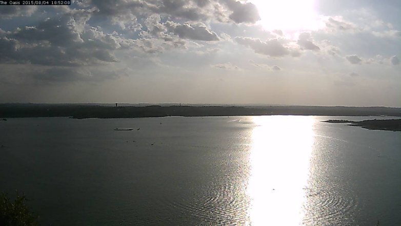 Lake Travis webcam, August 4, 2015 6:00 PM CT