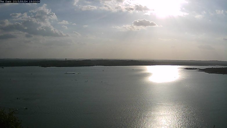 Lake Travis webcam, August 4, 2015 6:05 PM CT