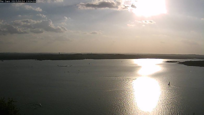 Lake Travis webcam, August 4, 2015 6:10 PM CT