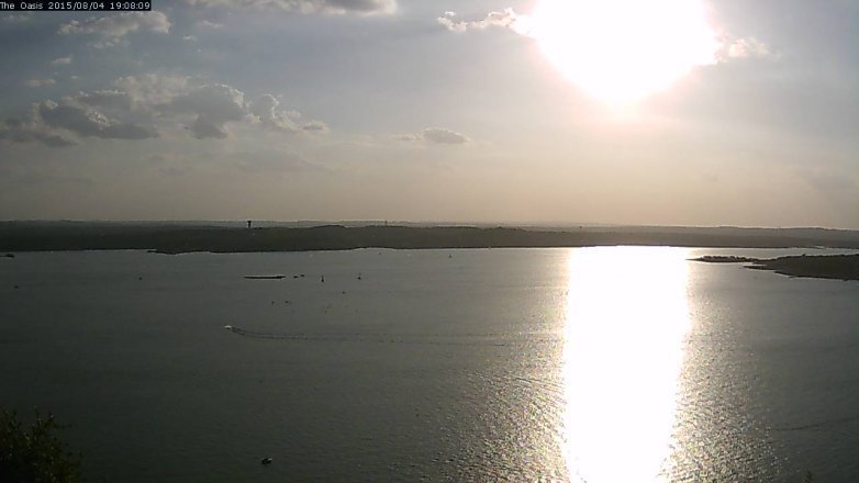 Lake Travis webcam, August 4, 2015 6:15 PM CT