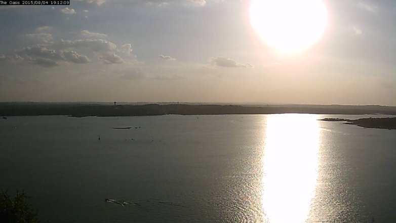 Lake Travis webcam, August 4, 2015 6:20 PM CT