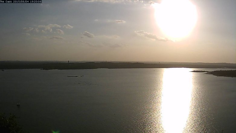 Lake Travis webcam, August 4, 2015 6:25 PM CT