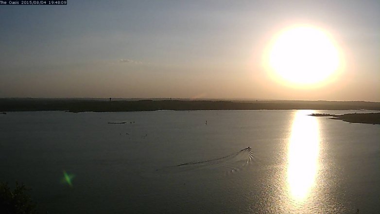Lake Travis webcam, August 4, 2015 6:55 PM CT