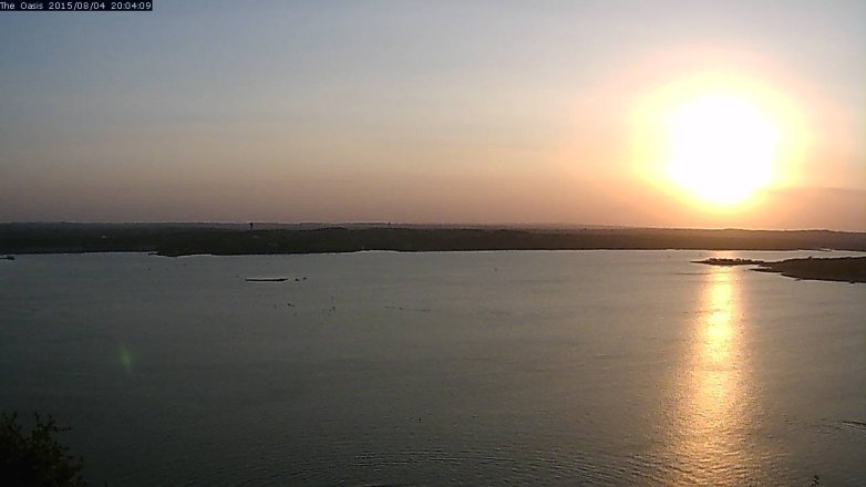Lake Travis webcam, August 4, 2015 7:10 PM CT