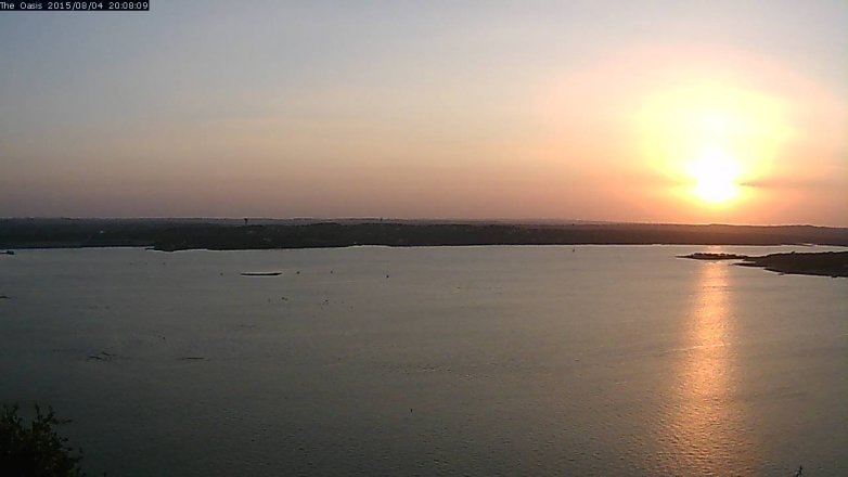 Lake Travis webcam, August 4, 2015 7:15 PM CT