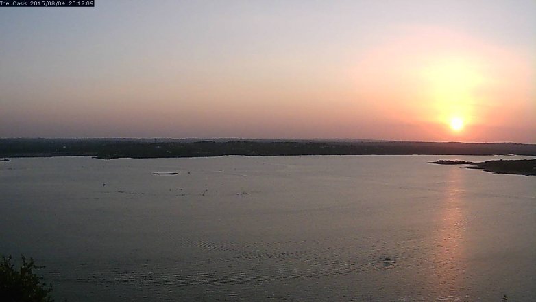 Lake Travis webcam, August 4, 2015 7:20 PM CT