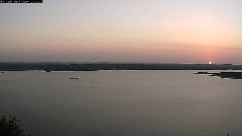 Lake Travis webcam, August 4, 2015 7:30 PM CT