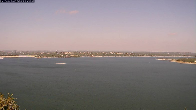 Lake Travis webcam, August 5, 2015 9:00 AM CT
