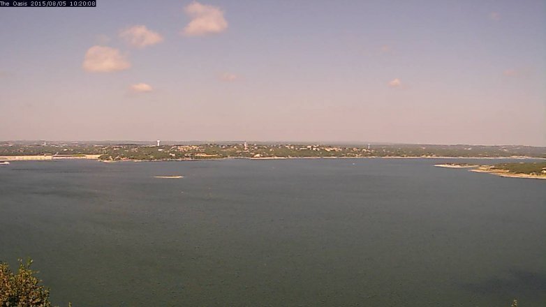 Lake Travis webcam, August 5, 2015 9:25 AM CT