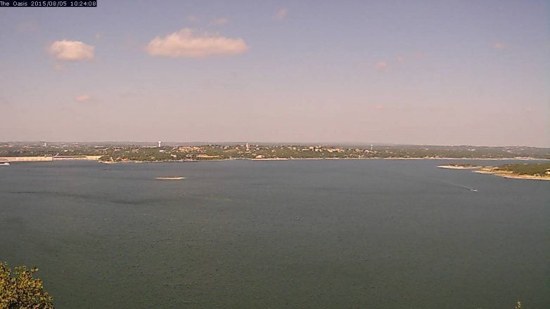 Lake Travis webcam, August 5, 2015 9:30 AM CT
